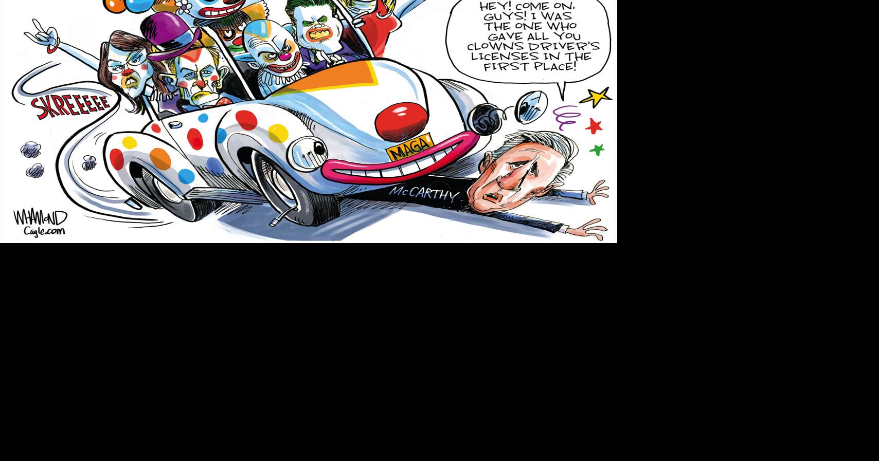 GOP Clown Car Editorial Cartoons