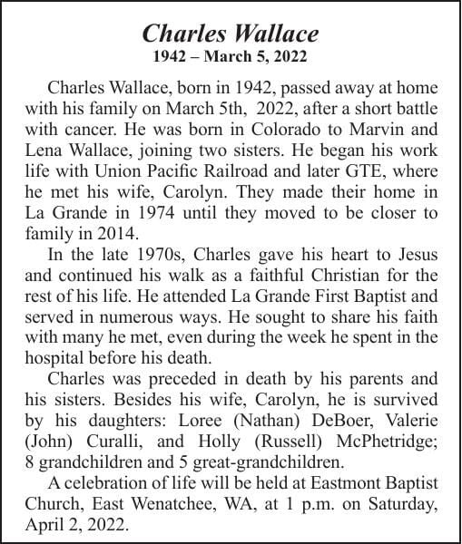 Obituary Charles Wallace, 19422022 Obituaries