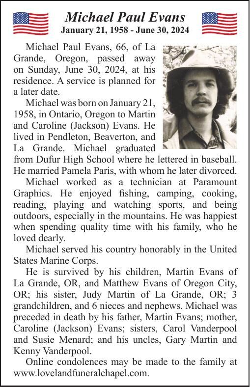 Obituary: Michael Paul Evans, Jan. 21, 1958-June 30, 2024 | Obituaries ...