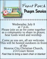 Christian Church to host Community Front Porch Prayer Service