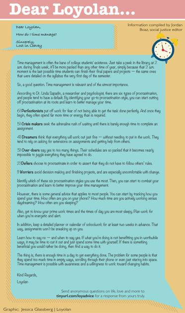 Dear Loyolan Time Management Help Lifearts - 