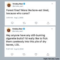 Cancel culture strikes again: Smokey Bear’s online posts reveal he’s pro-forest fire