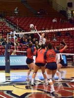 Volleyball falls to No. 1 BYU in straight sets