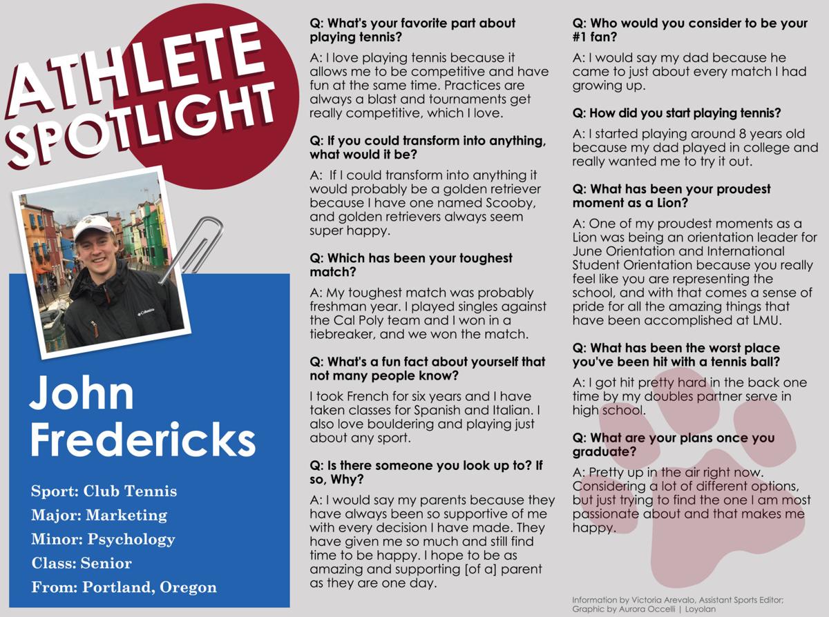 Athlete Spotlight: John Fredericks | Tennis | laloyolan.com