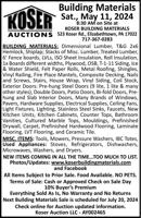 5/11- Building Materials Auction