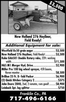 NH Hayliner and equipment listing