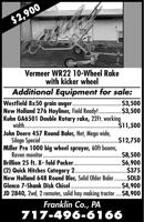 Vermeer Rake & Equipment Listing