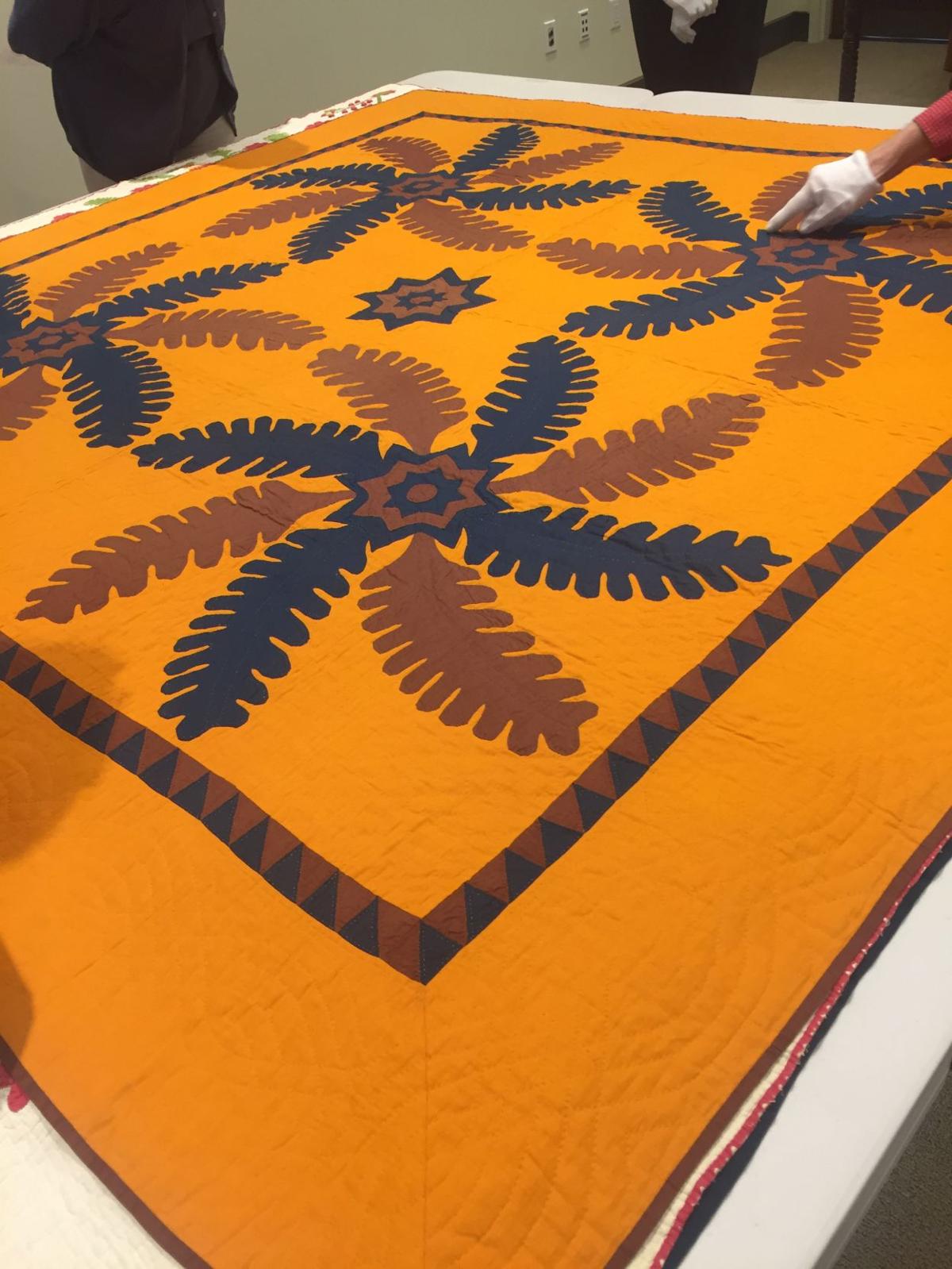 This vintage quilt is so orange, it's called a cheddar quilt Together