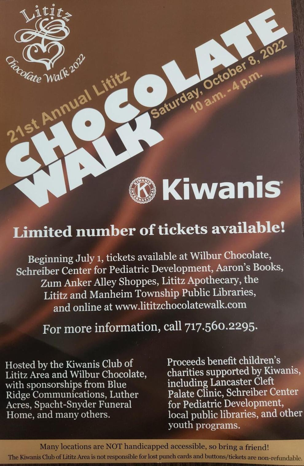 Tickets for the 21st annual Lititz Chocolate Walk go on sale Friday