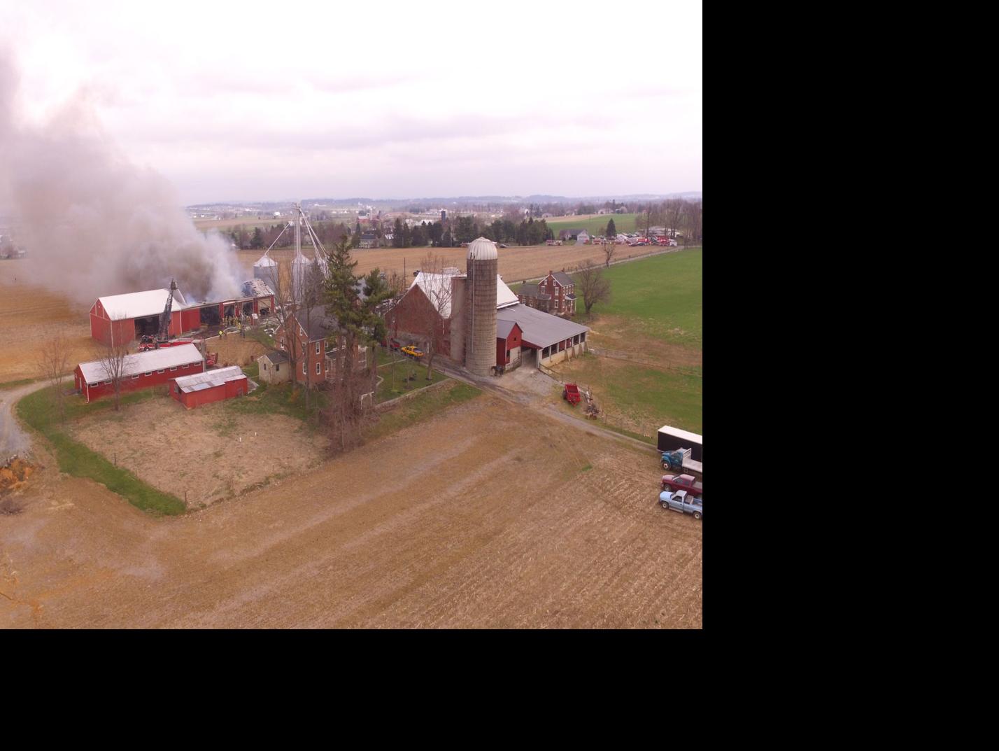 Barn destroyed in 2alarm fire Friday morning off South Colebrook Road