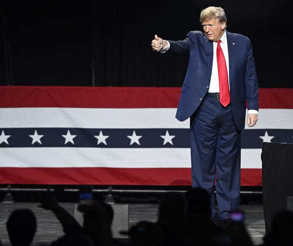 Former President Donald Trump speaks at Great American Outdoor Show