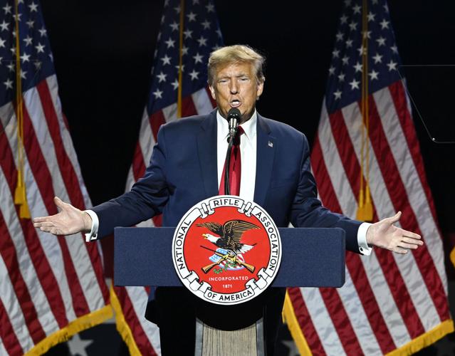 Former President Donald Trump speaks at Great American Outdoor Show