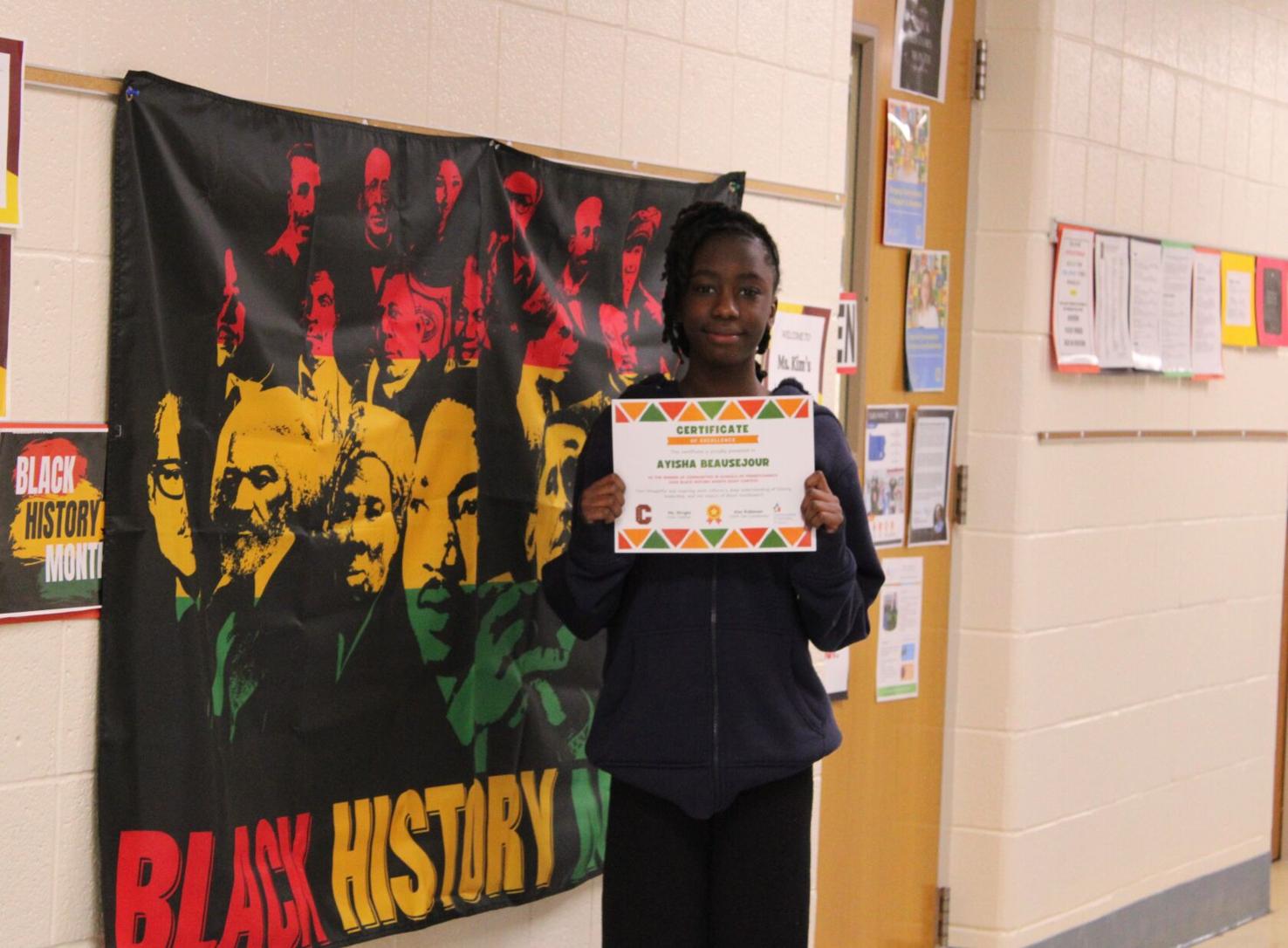 Columbia Middle School sixth-grader wins statewide Black History Month