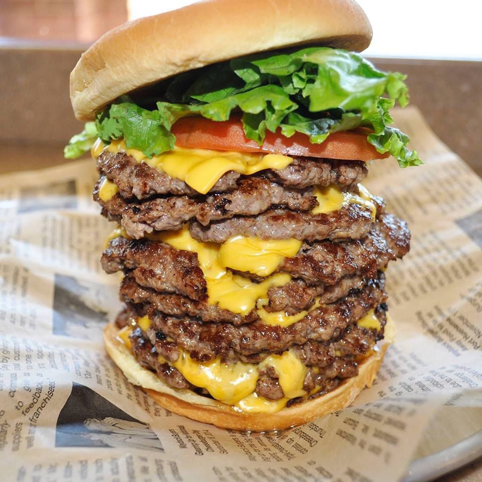 Jake's Wayback Unleashes 5100-Calorie, 9-Patty Burger - Eater