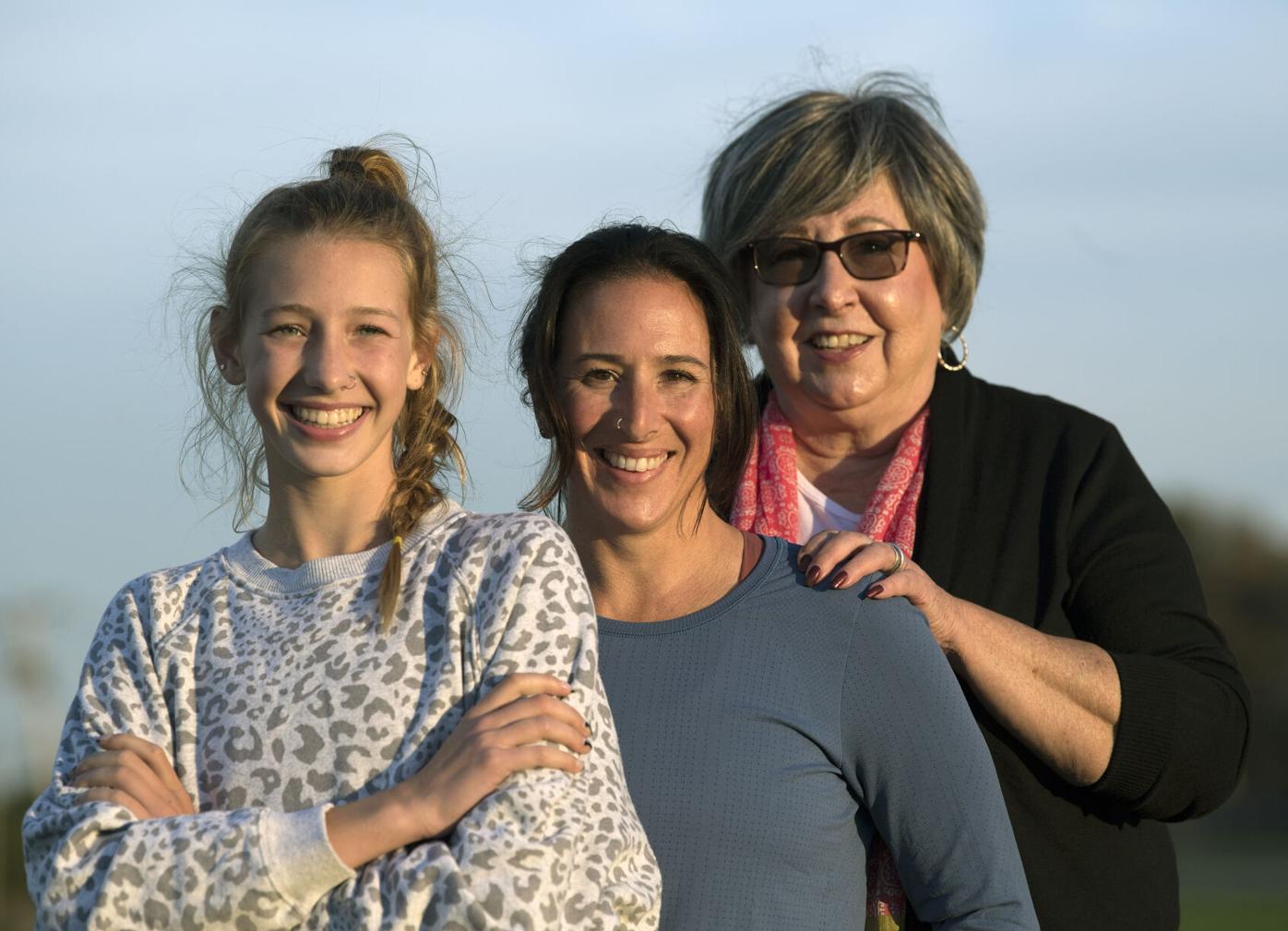 Three-generation field hockey women