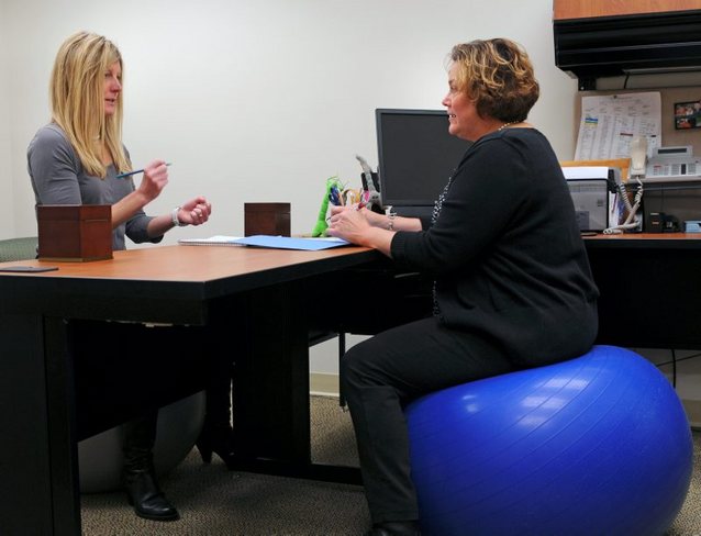 Sitting on a gym discount ball instead of a chair