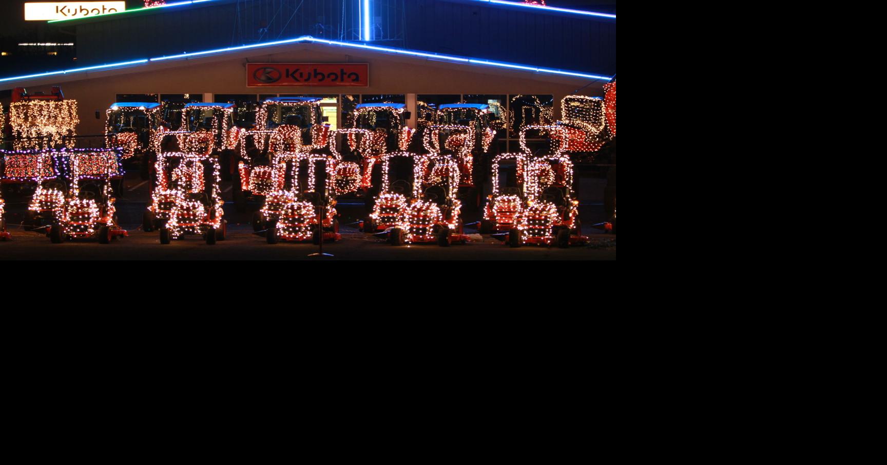 Choreographed Christmas lights at Messick's Farm Equipment
