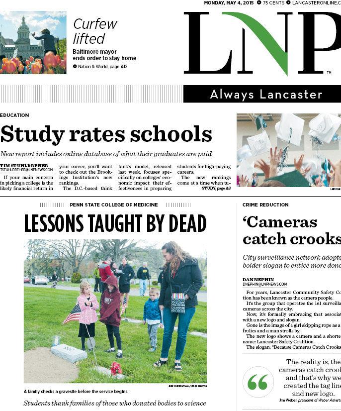 Letter from the editor About today's LNP Local News