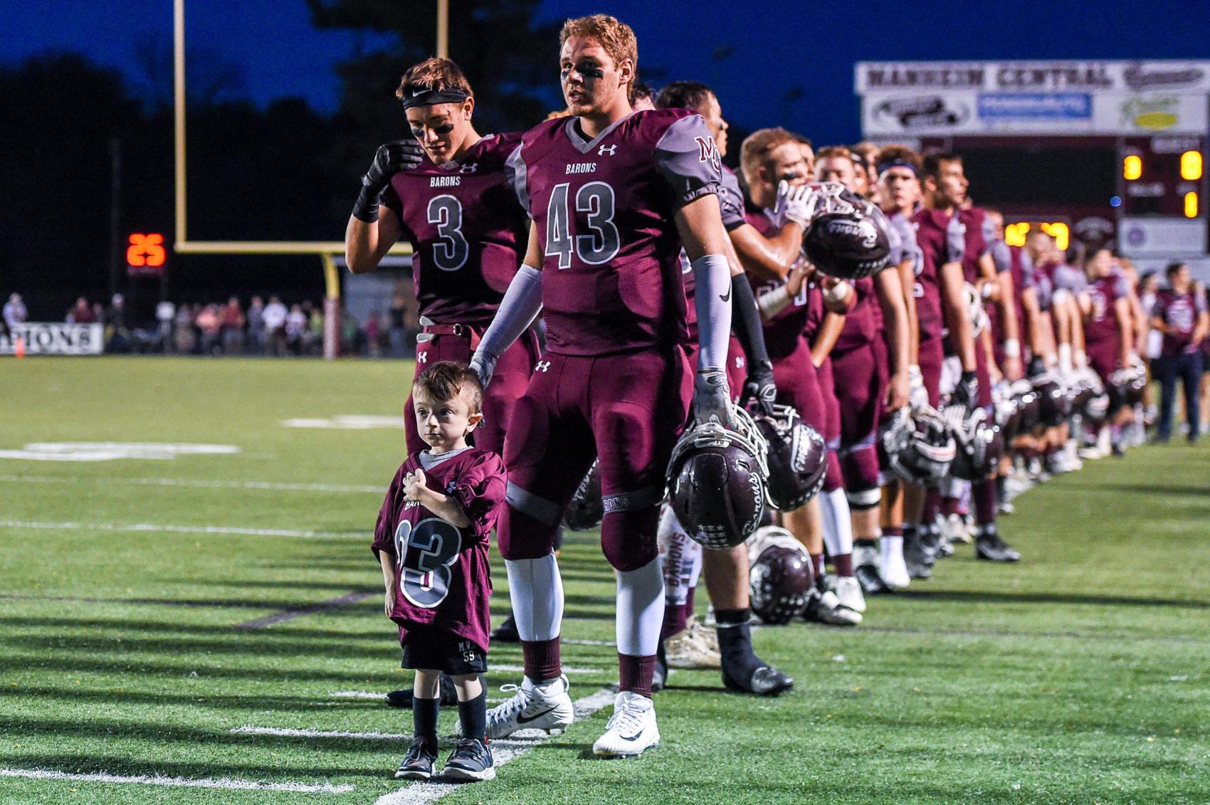 Manheim Central football team gains life perspective from third grader