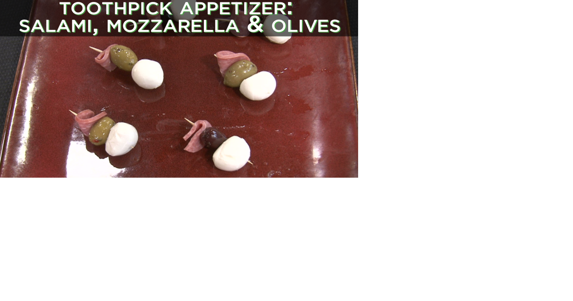 Toothpick Appetizer Salami, mozzarella and olives Food