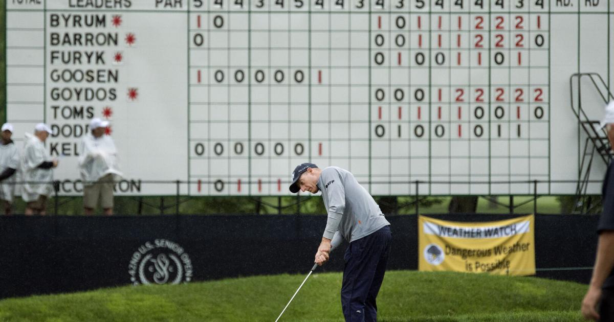 A tough day of ‘climbing uphill,” for Jim Furyk at the US Senior Open | Pro Golf