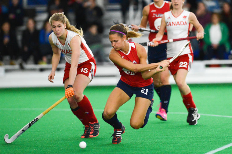 hockey field match canada usa selenski paige vs series spooky nook england lancasteronline lancaster shoots goal during