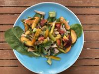 Peaches are now in season; here's a recipe to enjoy the fruit with a savory salad