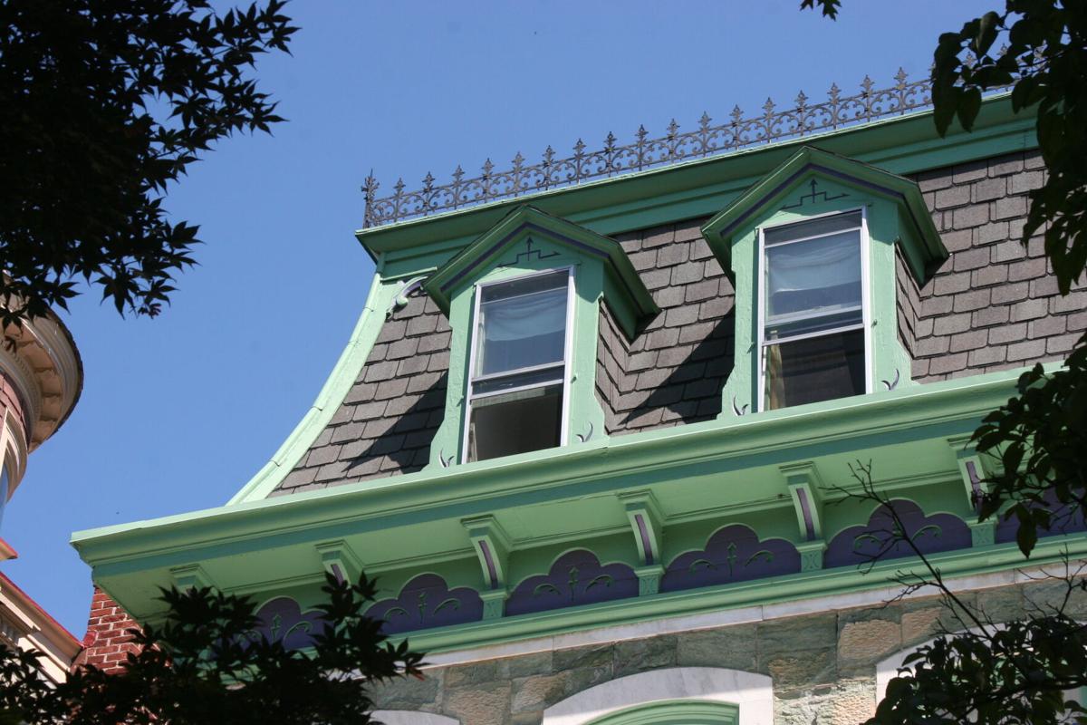 Second Empire style in Lancaster mansard roofs, round windows