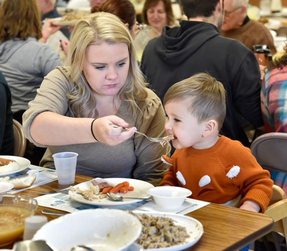 Traditional pork and sauerkraut New Year's dinner at Kinzer Fire