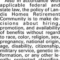 Applicable State EMPLOYMENT POLICY Also in accordance with applicable federal and state ...