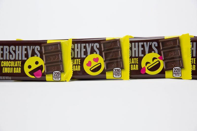 Emojis galore Hershey's redesigned chocolate bar is filled with smiles