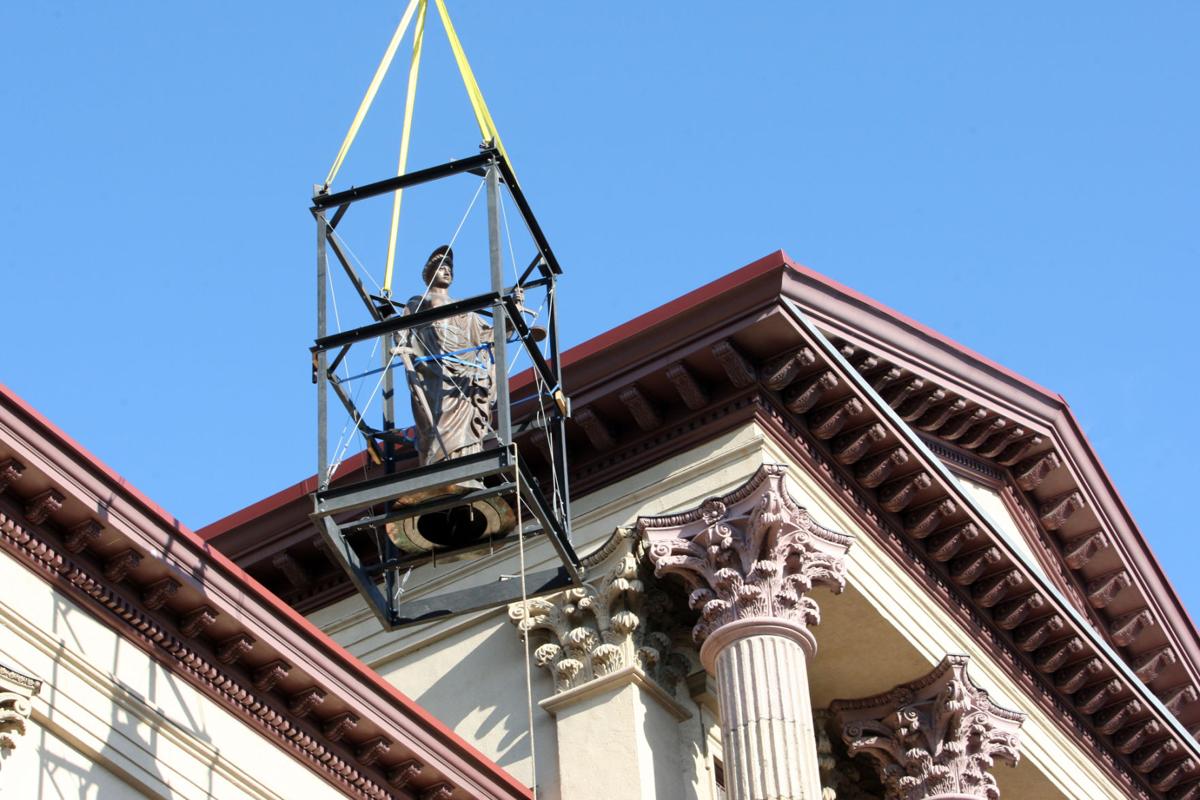 Lancaster County Courthouse dome has its statue of Lady Justice back