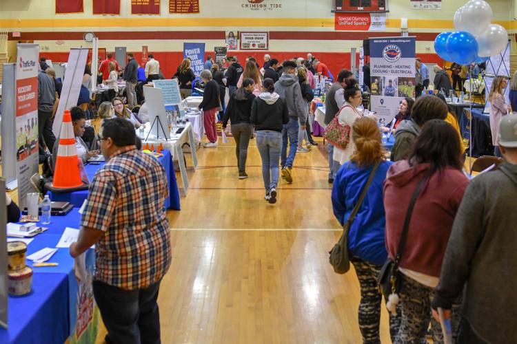 Job fair both parents and students at Columbia High School