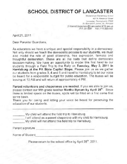 school trip cancellation letter