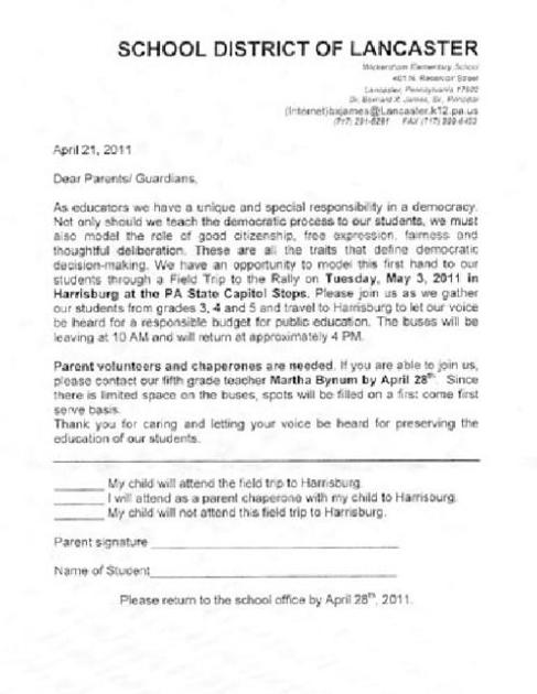 field trip permission slip template high school