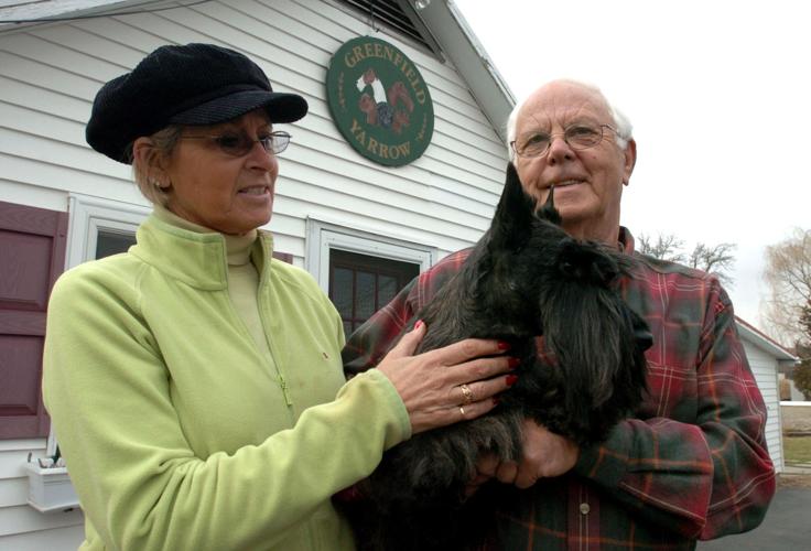 Westminster Dog Show judge Peter J. Green, of Bowmansville, and his dogs