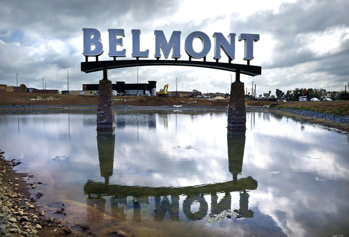 Belmont's new sign points to retailers starting to open in March, as