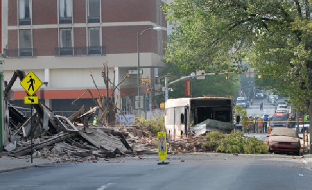 Former Empire TV building falls