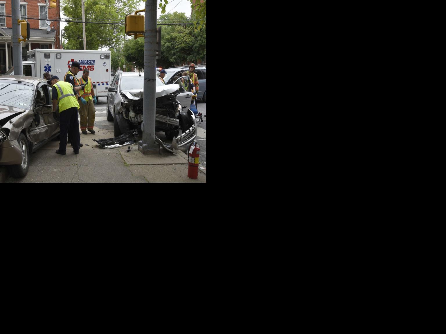 3car crash at Lancaster city intersection injures at least 2, damages