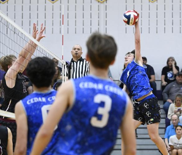 Cedar Crest vs. Manheim Central - L-L League boys volleyball championship
