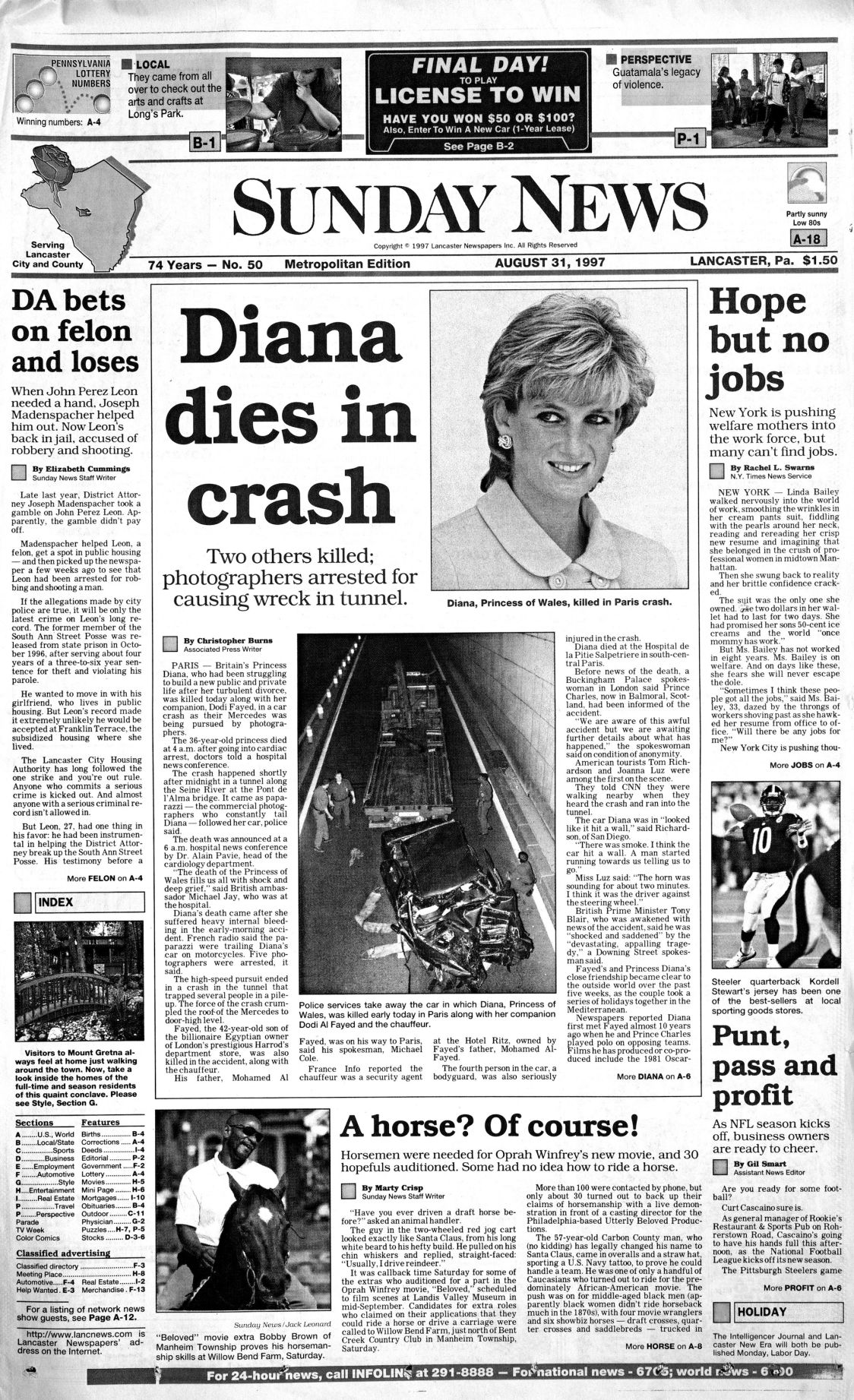 In 1997, the world mourned Princess Diana after car crash in Paris