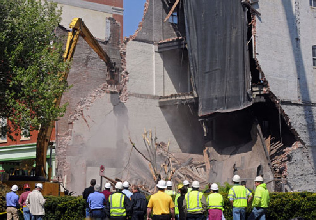 Former Empire TV building falls