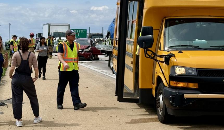 Five injured after crash involving multiple vehicles, school bus on ...