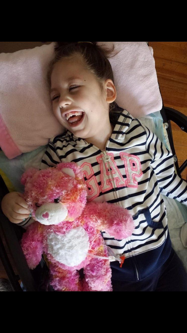 This girl's making a stuffed animal just for kids with Crohn's