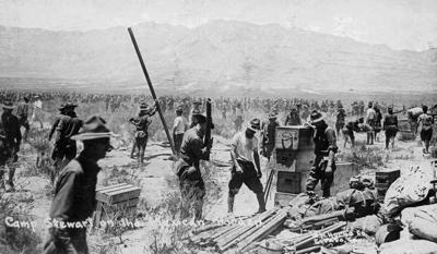 1917 photo postcard 7th Cavalry Camp, El Paso Texas