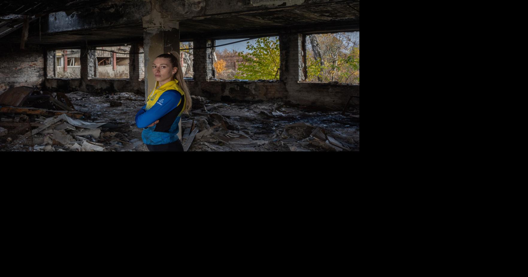 Photos show Ukraine's historic center in ruins but children, athletes still train ahead of Olympics