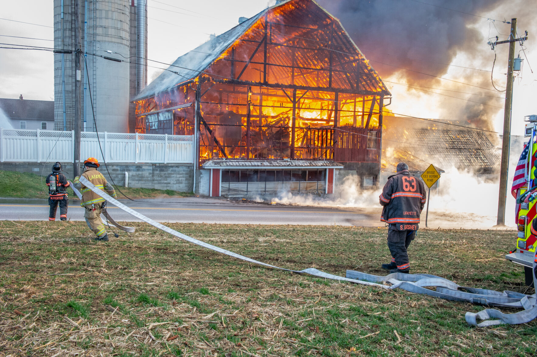 Firefighters battle barn fire in West Lampeter Township Thanksgiving ...