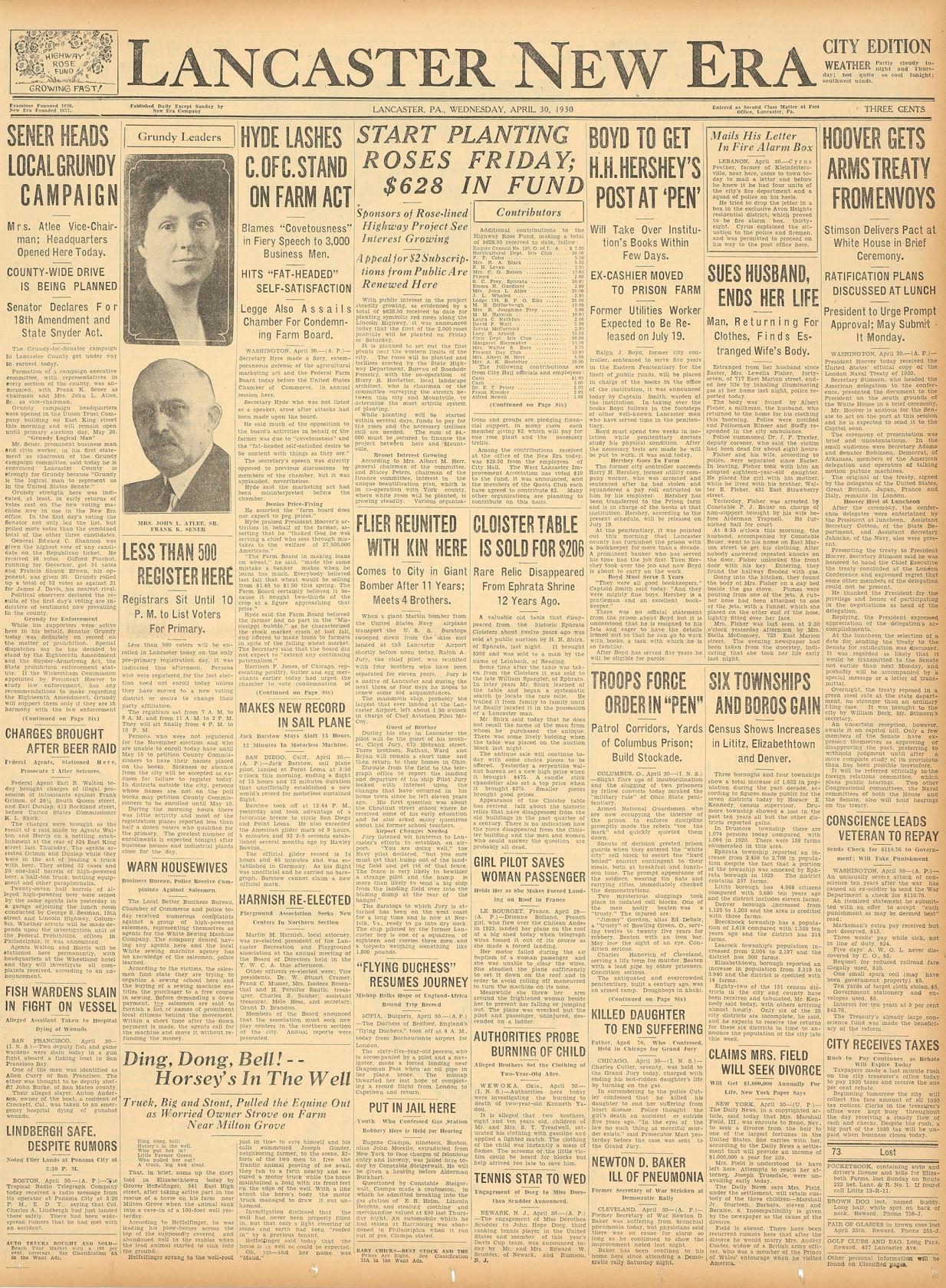 This 1930 front page can teach you a little bit about newspaper design