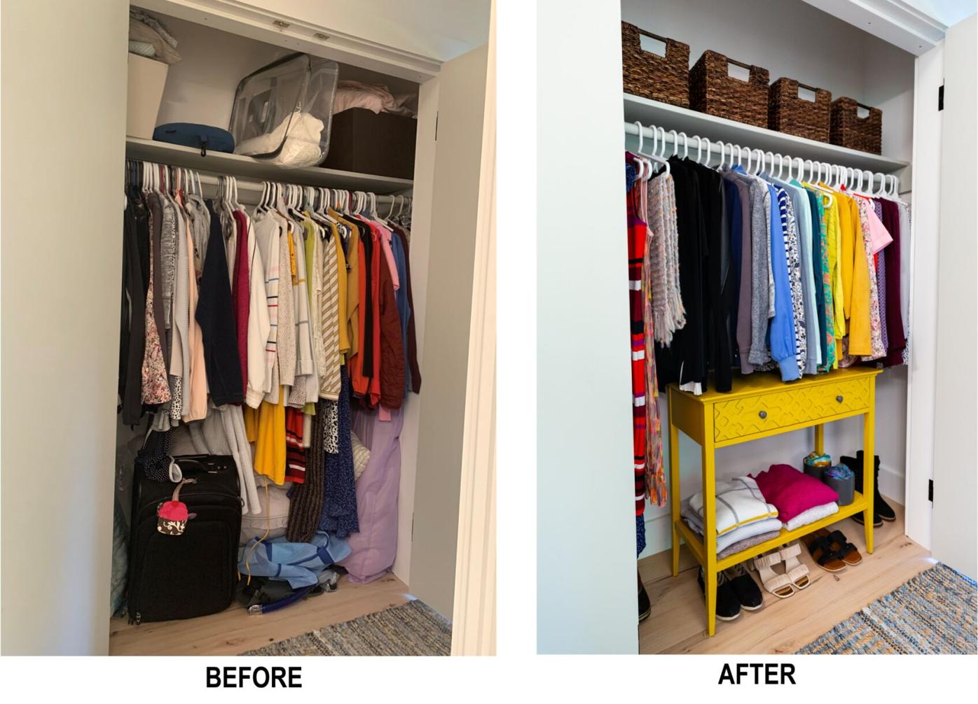 So satisfying getting my chaotic closet organized after it has been a