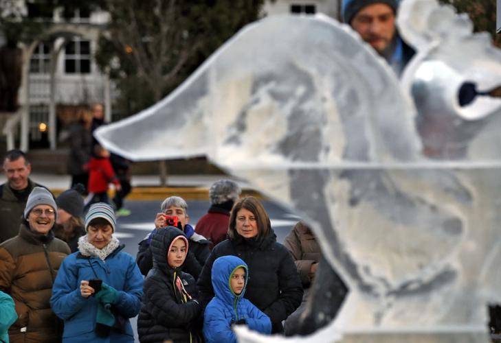 Crowds admire over 40 ice sculptures during first night of Lititz Fire